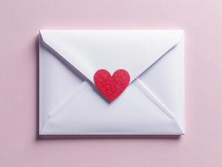 Envelope Sealed with Heart Sticker: Minimalist Valentine's Day Touch for Business Ads