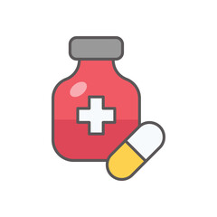 Medicine Bottle icon design stock illustration