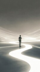 man walking on the road