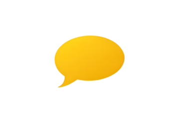 bright yellow speech bubble design on white

