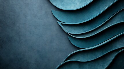 Obraz premium Abstract Teal Wave Pattern Design on Dark Background