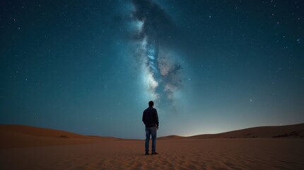 Fototapeta premium A Serene Desert Night Under the Stunning Milky Way: A Journey Through the Stars