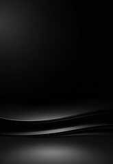 Fototapeta premium Dark hallway with a white wall in the background. The hallway is empty and the light is coming from the wall dark room with light coming from the ceiling
