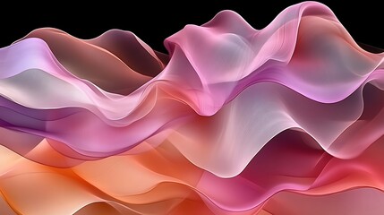 Abstract Pink Orange Waves Flowing Design