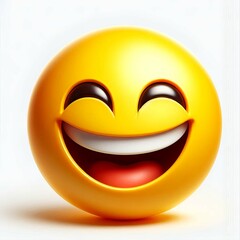 Smiling emoji happy and cheerful, representing summer vibes, joy, and fun in a cute cartoon style.