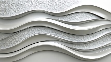 Abstract White Waves Over Textured Surface