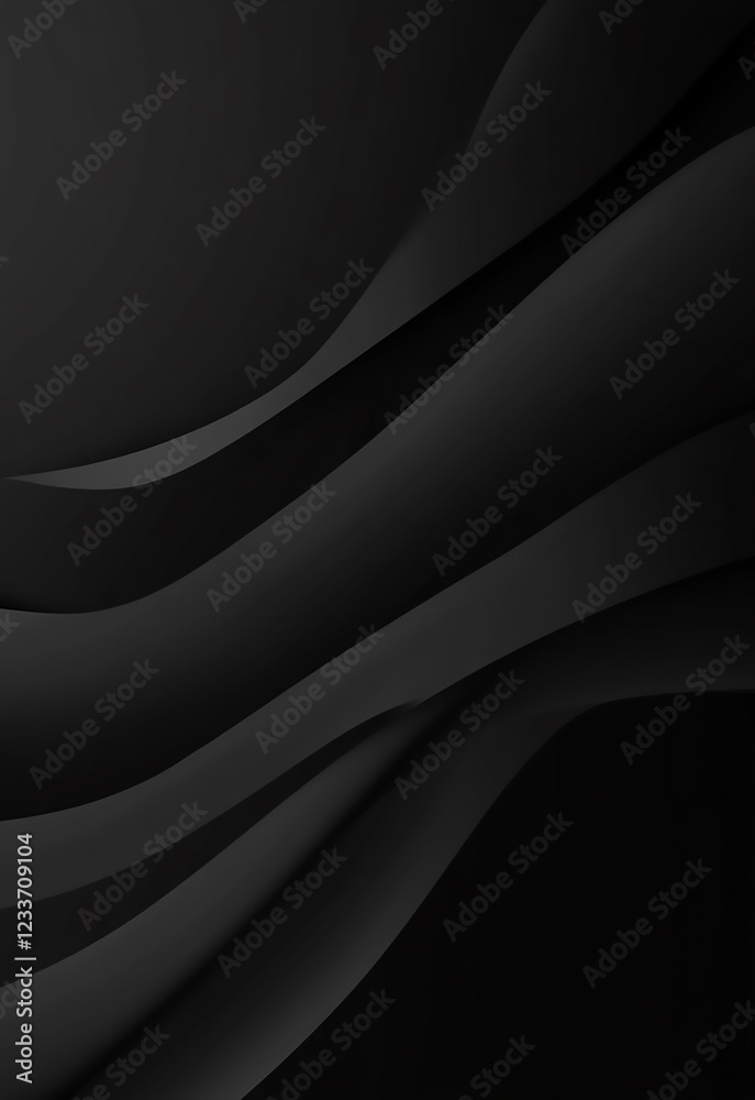 Wall mural luxurious black lines on a gradient background abstract black background with smooth, flowing curves