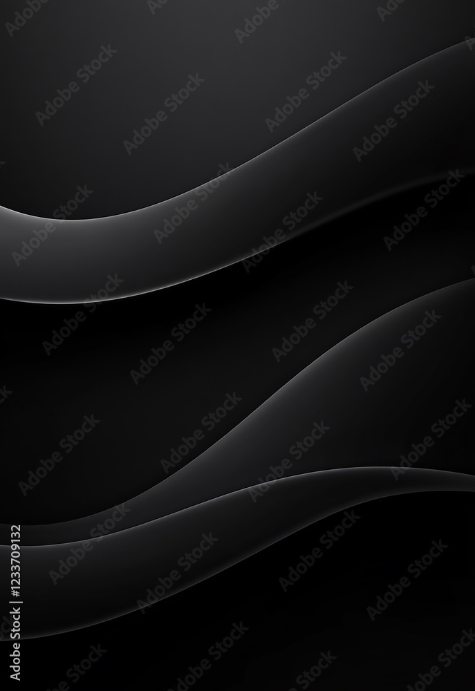 Wall mural luxurious black lines on a gradient background abstract black background with smooth, flowing curves