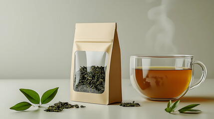 Realistic Image - Aromatic Tea Brewing and Packaging Design