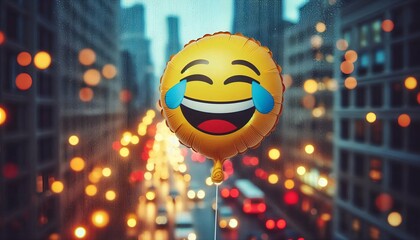 Smiling emoji happy and cheerful, representing summer vibes, joy, and fun in a cute cartoon style.