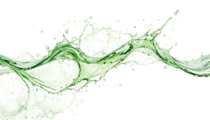 vibrant green water splash isolated on transparent PNG
