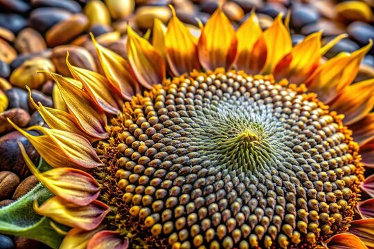 Sunflower Seeds Texture Close-Up