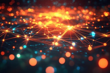 Fototapeta premium Abstract digital art representing the intersection of spirituality and science, with glowing energy fields blending seamlessly with complex scientific patterns, 