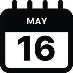 May 16 calendar icon design vector illustration
