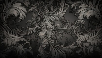 Moody Gothic Baroque Patterned Backdrop in Dark Tones A Rococo Masterpiece with Classic Elegance and Shadowed at3