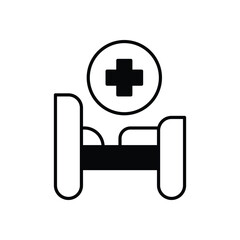 Medical Bed icon design stock illustration