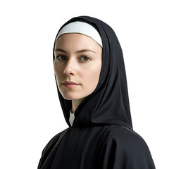 A nun isolated on transparent background