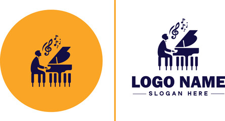 Piano Tuning icon Piano tuning service Piano tuning and maintenance Keyboard tuning flat logo sign symbol editable vector