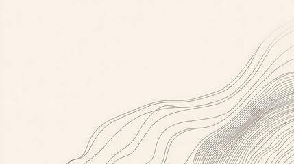 Abstract Beige Background With Brown Wavy Lines