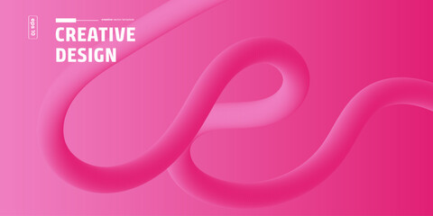 Obraz premium Abstract Pink Fluid Wave Creative Design Background Illustration
