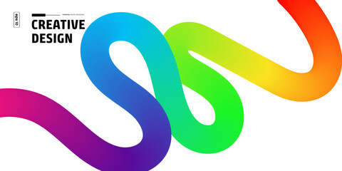 Abstract Rainbow Wave, Creative Design, Colorful Curves, Vibrant Swirls, Gradient Lines, Modern Art,