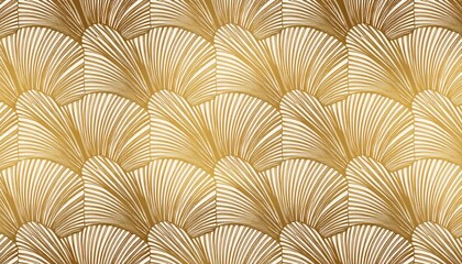 Elegant Art Deco Floral Pattern Stylized Palm Leaf in Golden Metallic Gradient, Showcasing Vintage Style and Opulent Flowery Detail, Perfect for Luxury Designs or HighEnd Art Appreciation.