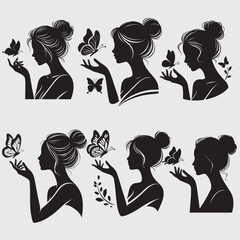 woman silhouette vector art pack