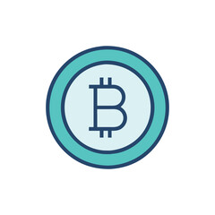 Obraz premium Digital Bitcoin Icon for Financial Services
