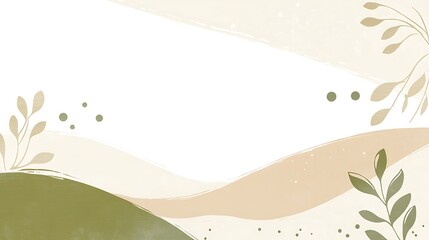 Abstract Botanical Watercolor Landscape Design