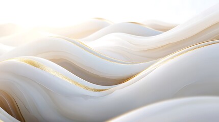 Obraz premium Abstract White Waves With Gold Accents