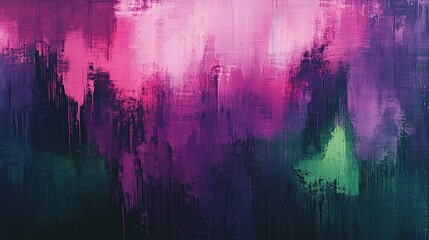 Abstract Purple, Green, and Pink Digital Glitch Effect (Futuristic Cyberpunk Design) -