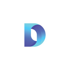 D letter and leaf modern logo 