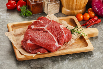 Raw beef meat piece for cooking