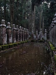 Tombstones in the Shinto shrine in Japan
