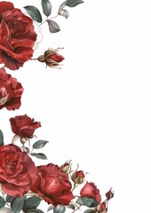 Elegant red roses floral illustration