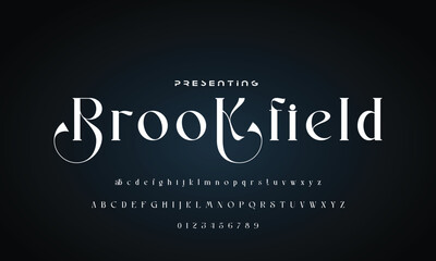 Elegant font alphabet logo. Typography Beauty fashion luxury classic letters serif fonts decorative wedding vintage retro logos. vector illustration