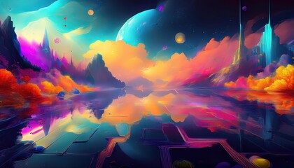 Stunning Digital Abstract Art Vibrant Geometric Patterns Overlapping in a Captivating Palette of Deep Blues and Warm Yellows, Ideal for Modern Wallpaper, Home Decor, or Design Inspiration.