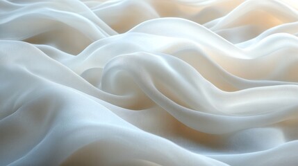 Obraz premium Soft, flowing white fabric draped elegantly in natural light