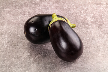 Raw ripe organic eggplant vegetable