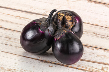 Raw violet and black eggplant