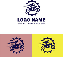Motorcycle Repair icon Motorbike maintenance Motorcycle servicing Bike repair flat logo sign symbol editable vector