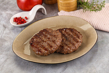 Grilled beef burger cutlet minced meat
