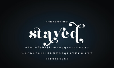 Elegant font alphabet logo. Typography Beauty fashion luxury classic letters serif fonts decorative wedding vintage retro logos. vector illustration