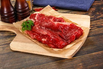 Raw beef meat piece for cooking
