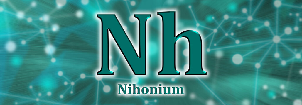 Nh symbol. Nihonium chemical element