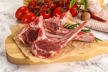 Raw Rack of Lamb for cooking