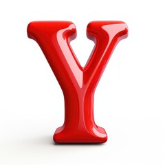 Letter Y shape alphabet white background pottery.