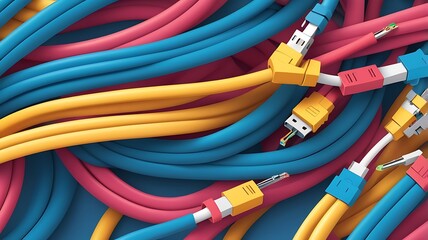 A colorful 3D ethernet cable.