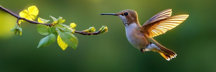 Fototapeta premium Hummingbird in Flight, Nature's Grace
