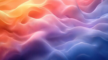 Fototapeta premium Abstract wavy fabric in vibrant colors creating a dynamic visual effect.